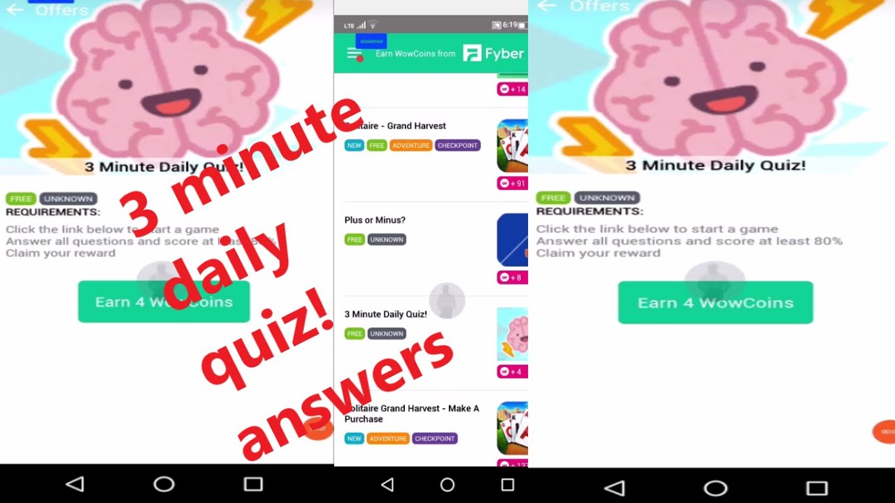 3 minute daily quiz! | 3 minute daily quiz answers - YouTube