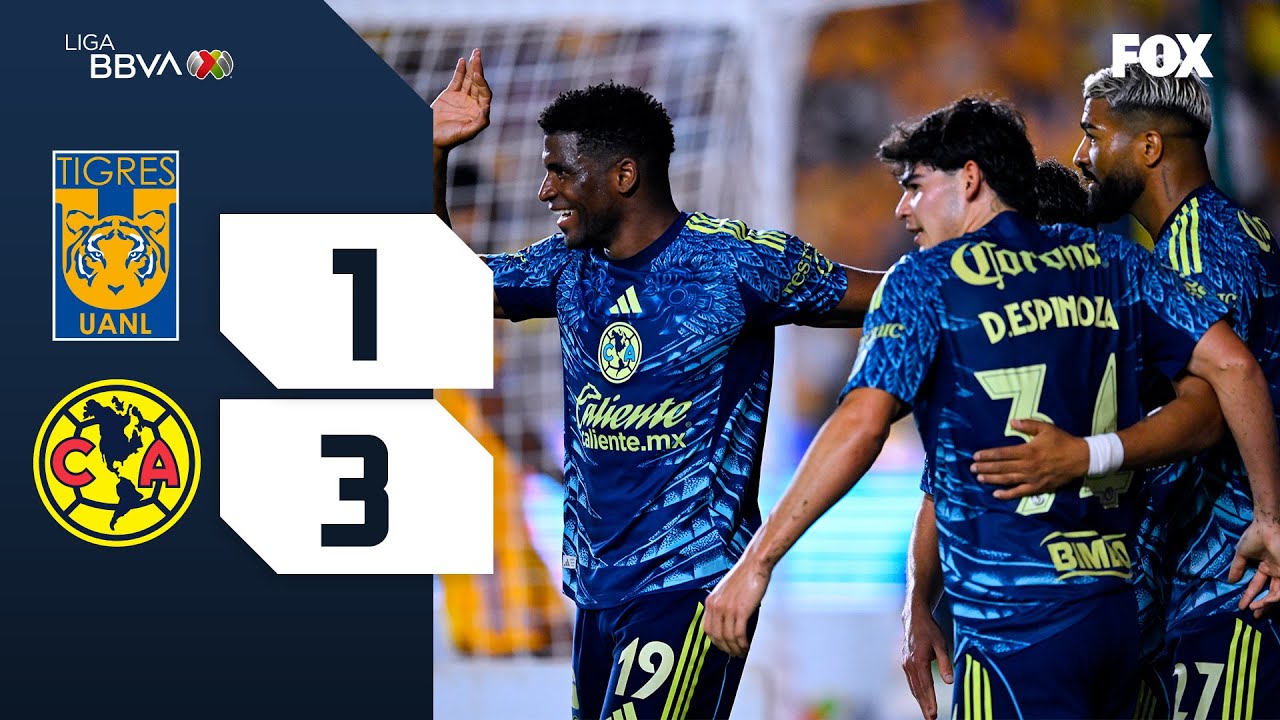 TIGRES 1-3 AMÉRICA | RESUMEN | LIGA MX | APERTURA 2025 | JORNADA 5 ...