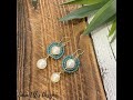 Herringbone Wire Wrapped Pearl Earrings