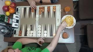 Backgammon 9pts ☆ Wife vs Husband