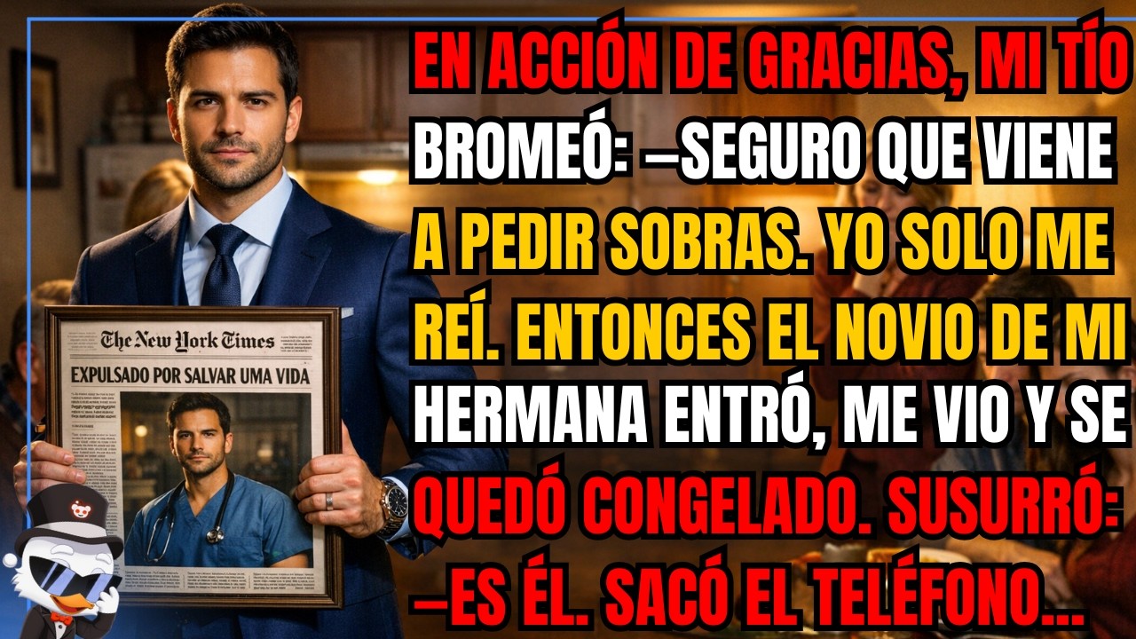 En Acción de Gracias, mi tío bromeó:—Seguro que viene a pedir sobras.Yo solo me reí. Entonces el...