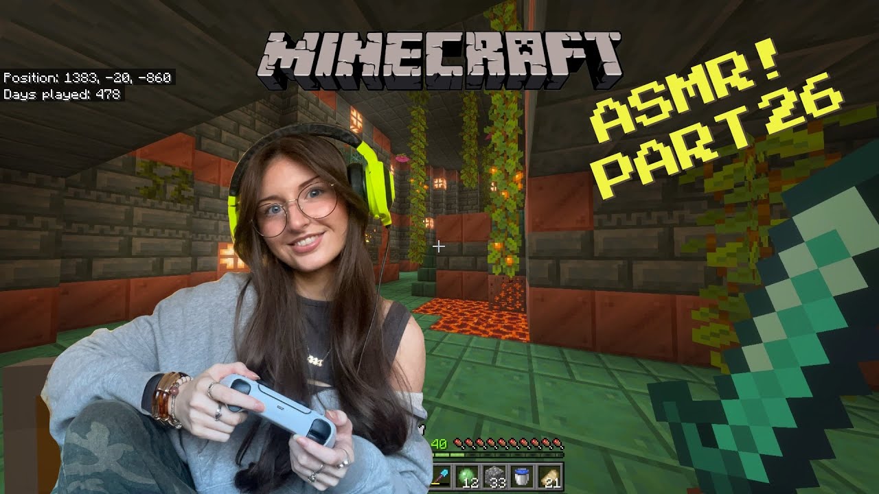 ASMR 1 hour exploring a lush cave and trail chamber! 🪷(PS5 controller sounds, whispered commentary)