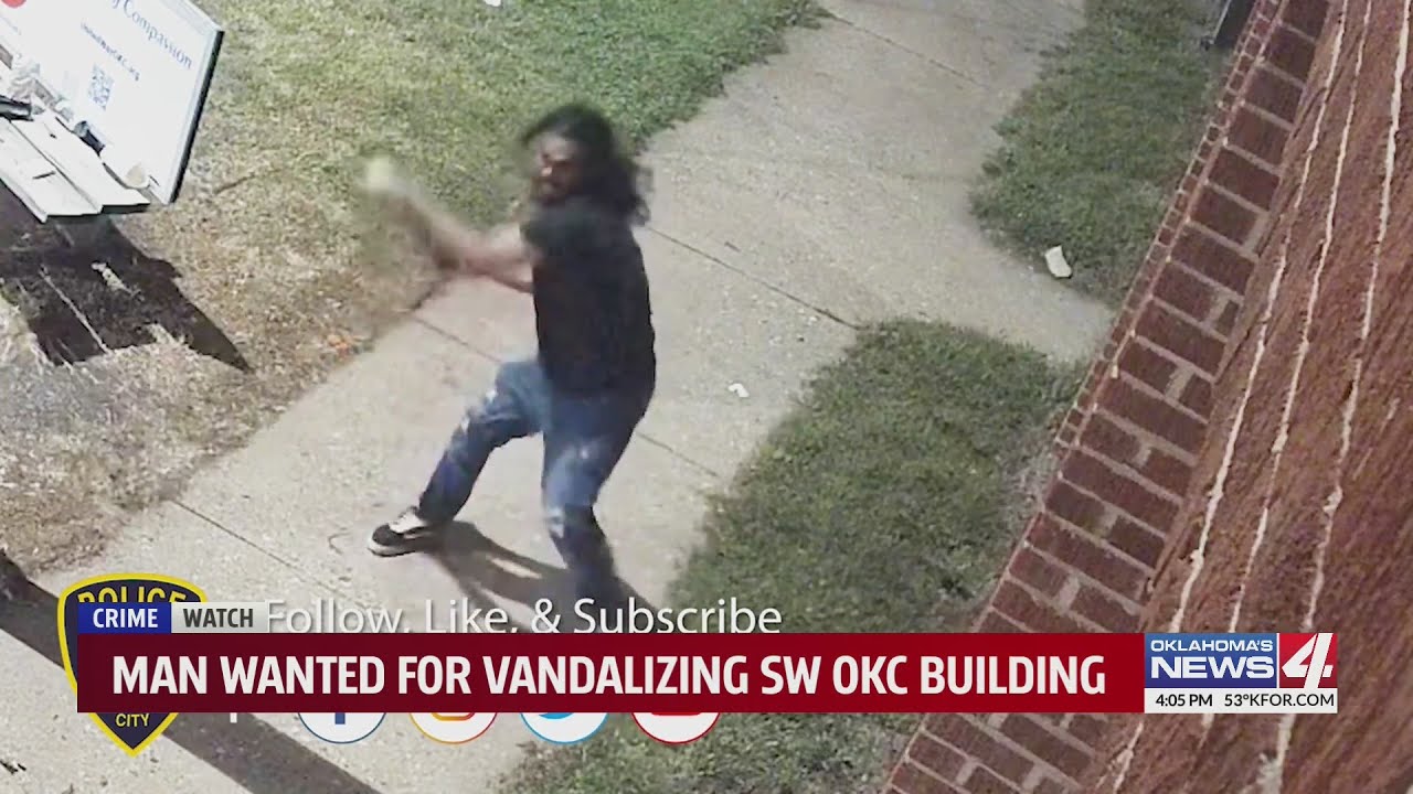 Man wanted for vandalizing SW OKC building