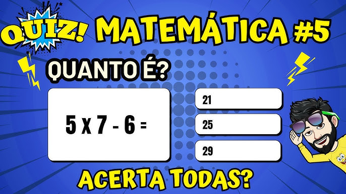 ➥ Teste Rápido de Matemática  Cálculo Mental Com Adição, Subtração,  Multiplicação e Divisão 