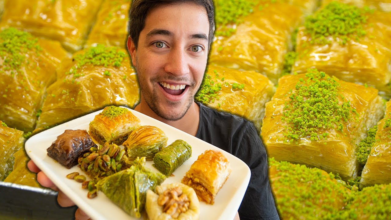 Turkish Street Food in Istanbul!! BAKLAVA HEAVEN + Street Food Tour in Türkiye Bazaar! | Luke Martin