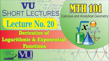 MTH101 Short Lecture 20 | Derivative of Logarithmic and Exponential Functions | VU Smart Learning