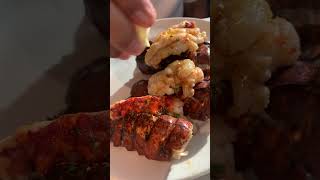 Squeezing Lime On My Lobster Tail Dinner. Yummy Delicious