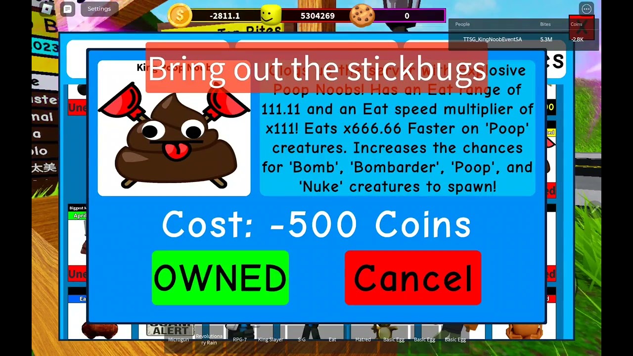 Shoot and Eat Noobs' Birthday King Noob Anniversary Event | Shoot and Eat Noobs