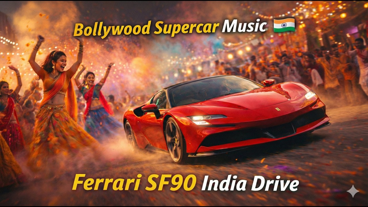 Bollywood Supercar Music 🇮🇳 Ferrari SF90 India Drive | Bass & Festival Energy