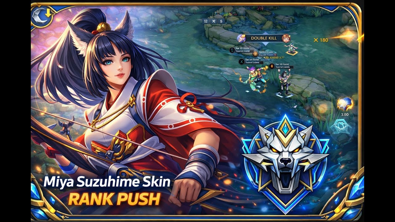 Miya Suzuhime Skin RANK PUSH 🔥 Grandmaster Gameplay | MLBB