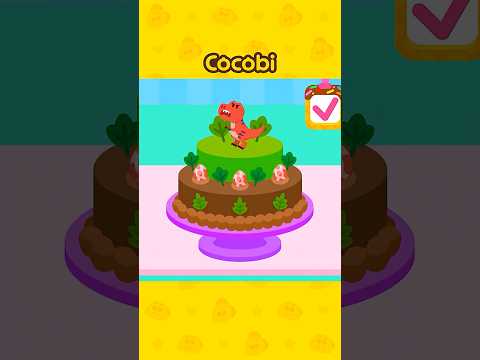 Ayo!🤩 Buat Kue Es Krim Dino!🍦 #shorts #anak #Cocobi