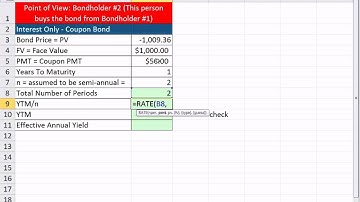 ACCTG 455 Excel Finance Class 48: Calculate YTM and Effective Annual Yield From Bond Cash Flows