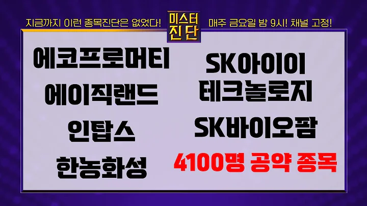 에코프로머티/에이직랜드/SK아이이테크놀로지/인탑스/한농화성/SK바이오팜_종목진단 [이종복 전문가_미스터진단 2부]