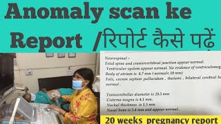 Anomaly scan/ Level 2 ultrasound Report/ रिपोर्ट कैसे पढ़ें/ Hindi/ Drhome
