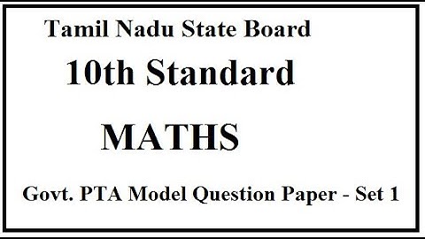 10th Maths Government PTA Model Question Paper 2020 - Set 1