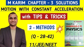 m Karim chapter 3 solutions I m Karim motion with constant acceleration I m Karim physics solutions