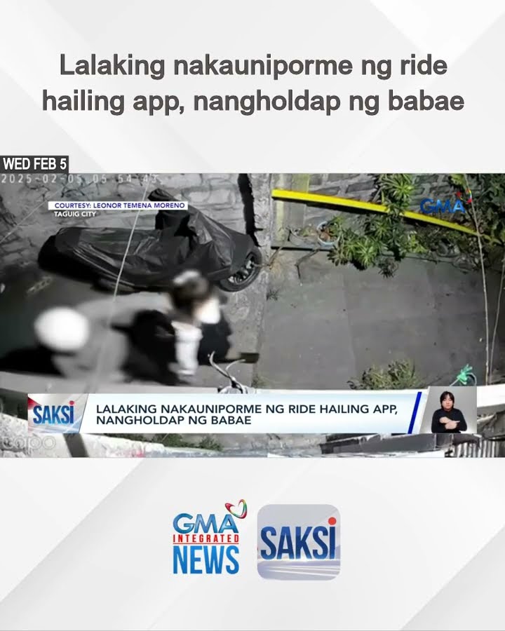 Lalaking nakauniporme ng ride hailing app, nangholdap ng babae | Saksi