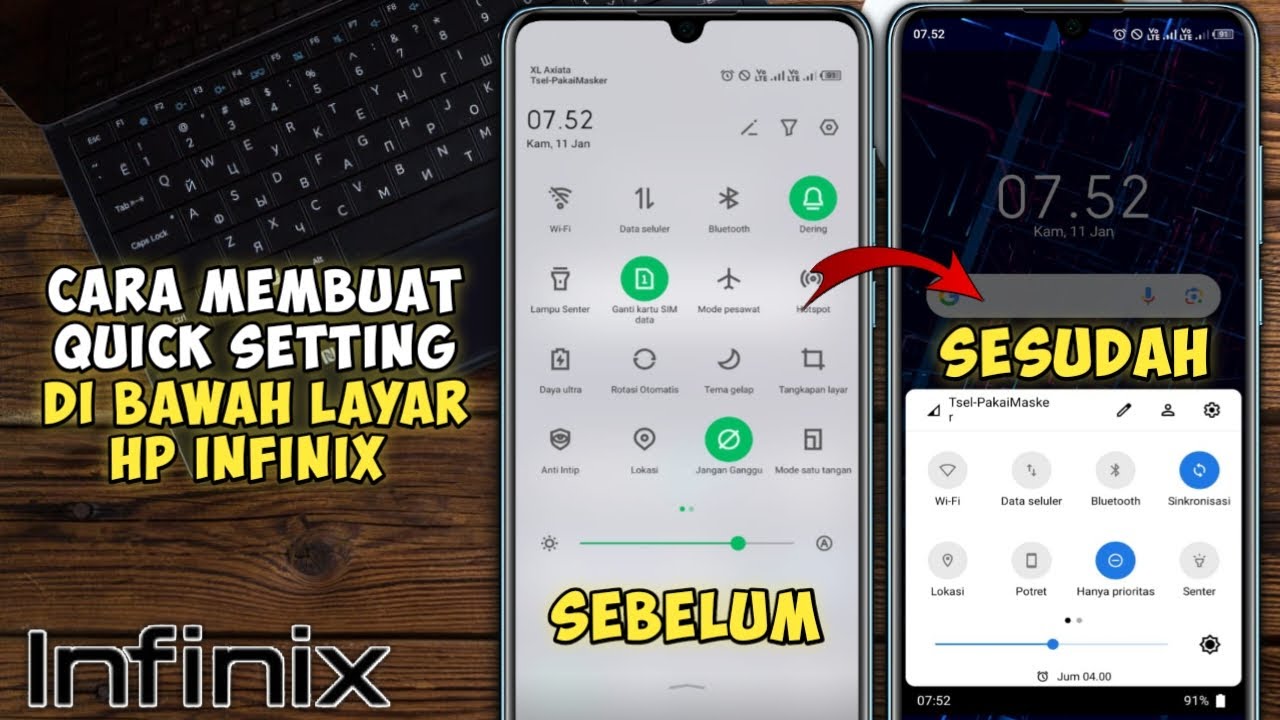 Control Infinix Cara Memindahkan Status Bar atau Control Center Di Hp Infinix - YouTube