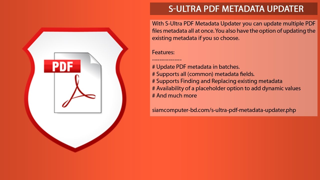 S-Ultra PDF Metadata Updater