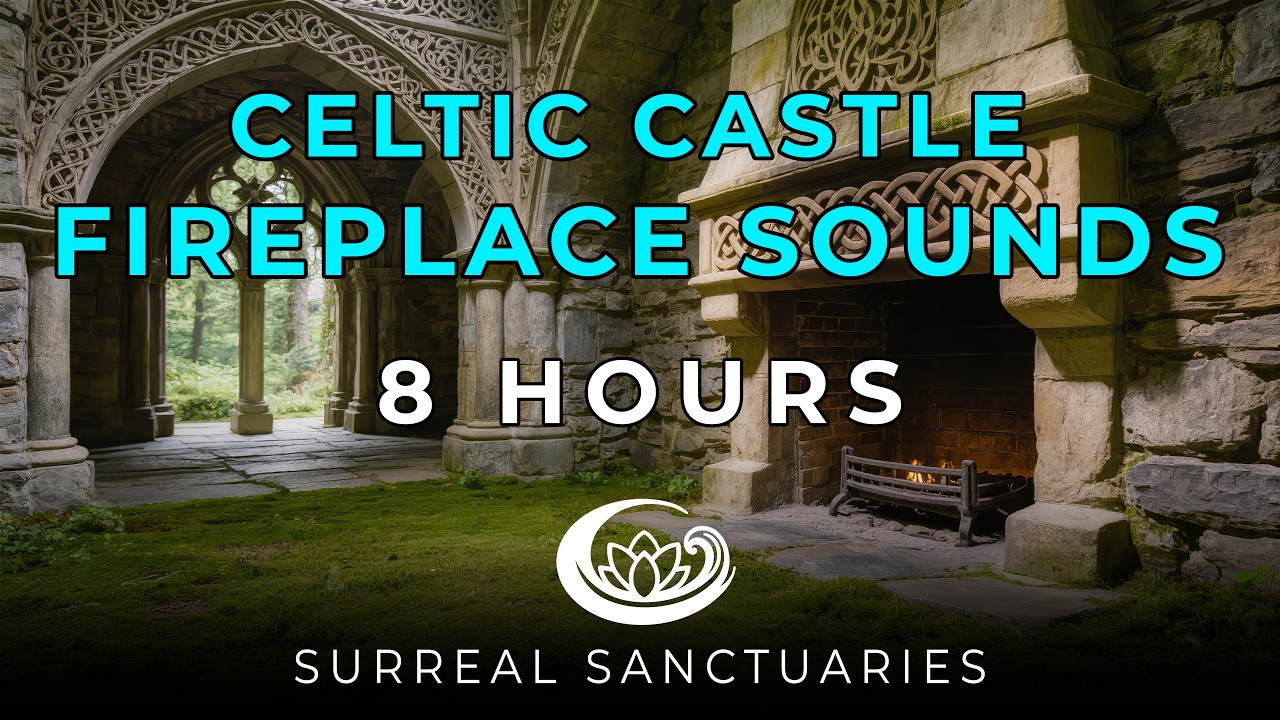 Celtic Ruins Fireplace Ambience | 8 Hours of Deep Sleep & Focus Sounds