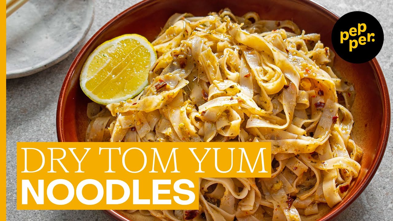 Dry Tom Yum Noodles Recipe Quick Noodle Stirfry that Tastes Like Thai