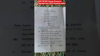 DDU MCOM Human Resource Management 2025 Question Paper