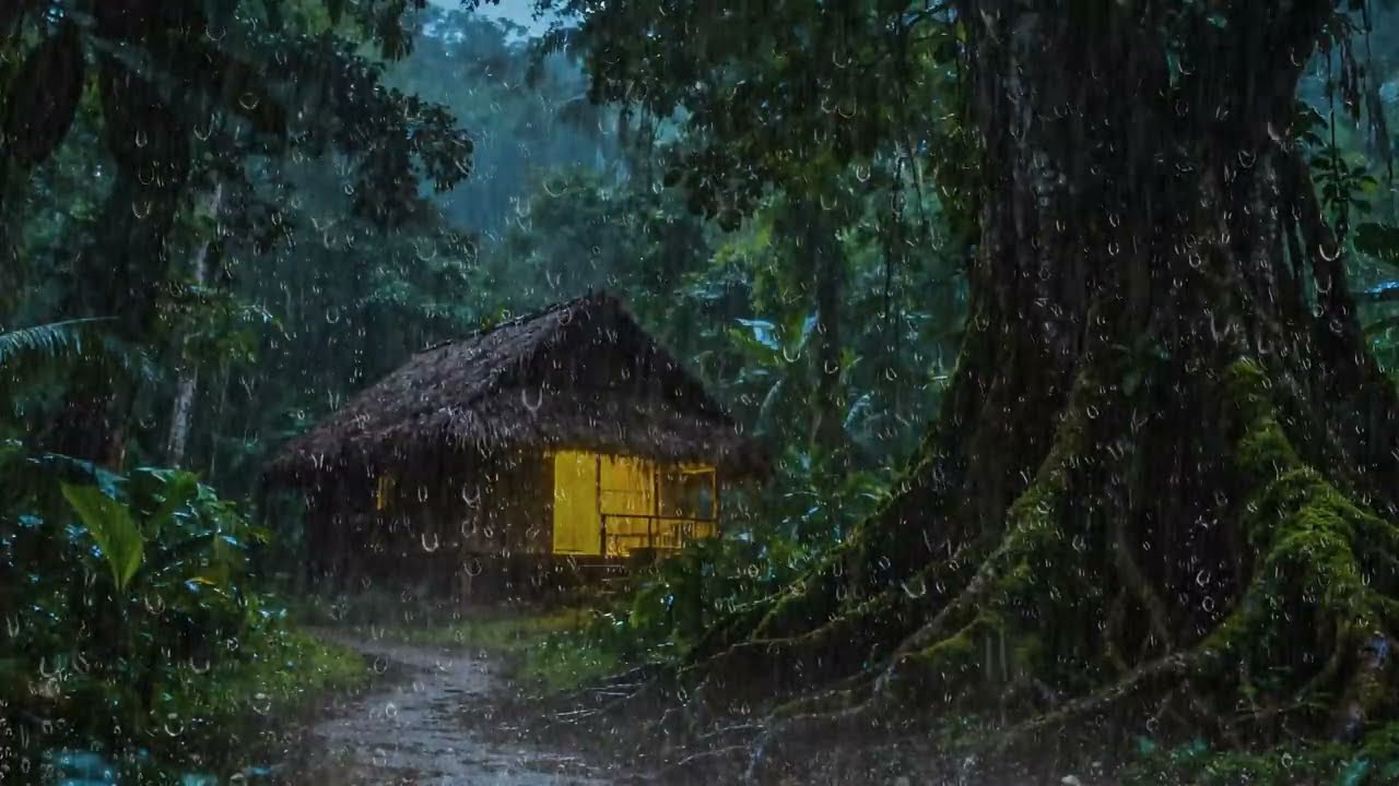 Lluvia intensa por la noche | Sonidos relajantes de lluvia para dormir bien