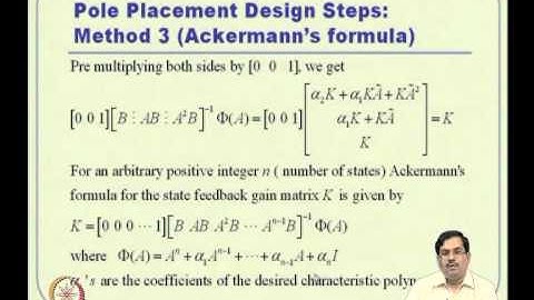 Mod-09 Lec-21 Pole Placement Control Design