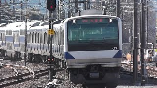 常磐線E531系K405編成(363M 勝田行き）友部駅へ入線