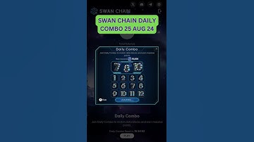 Swan Chain Daily Combo For 10,000 Points I Today 25 Aug 24 #swanchain #swanchaindailycombo