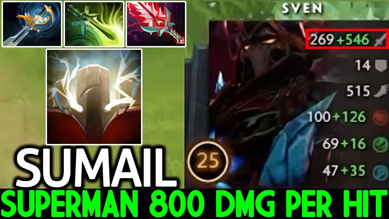 SumaiL [Sven] Superman 800 Damage Per Hit Destroy Pub Game 7.21 Dota 2 - YouTube