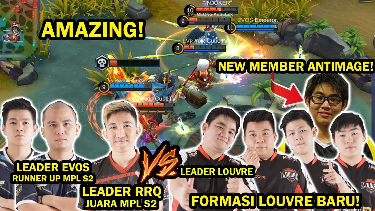 2 KAPTEN VS LOUVRE! RRQ LEMON,EVOS MARSHA,EVOS EMPEROR VS FORMASI LOUVRE BARU NEW MEMBER ANTIMAGE!