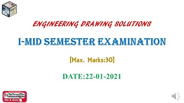 ENGINEERING DRAWING MSE-1(KITSW) QUESTION PAPER (22.01.2021) WITH SOLUTIONS