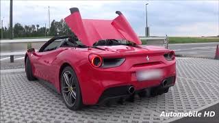 Ferrari 488 gtb spider - start up, loud acceleration & more !