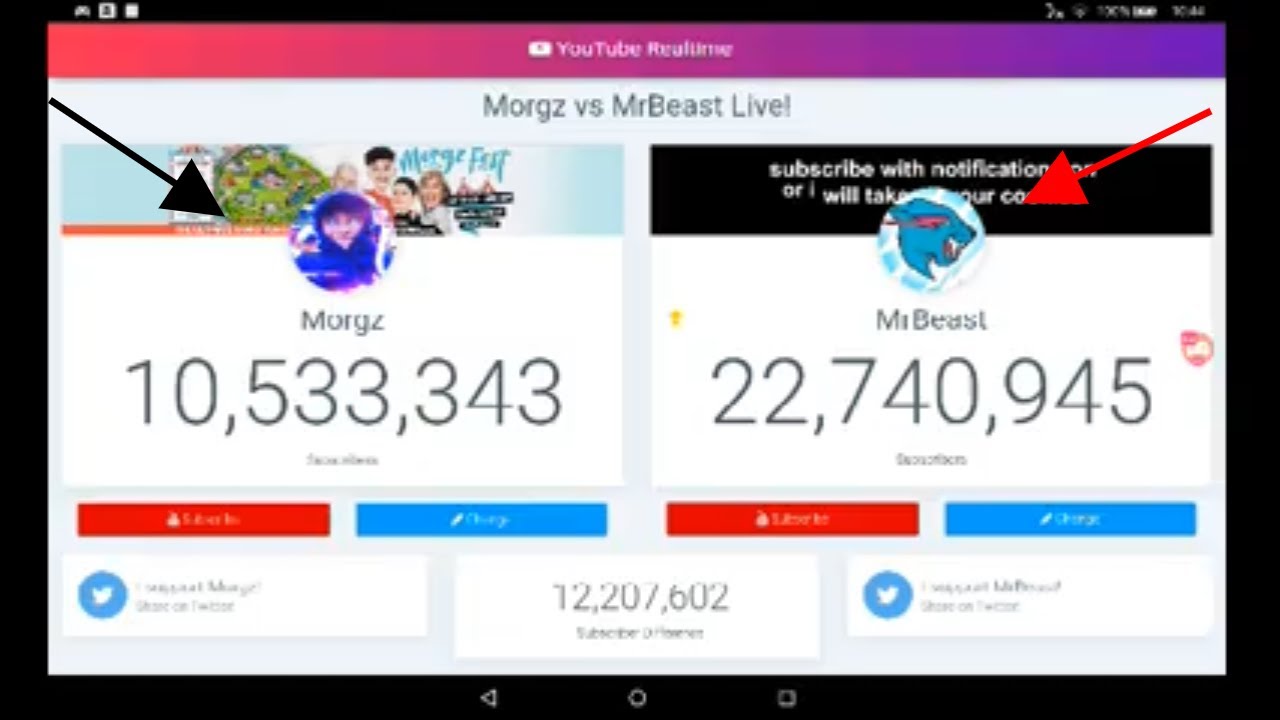 MrBeast VS Morgz LIVE subscriber count. WHO WILL WIN?