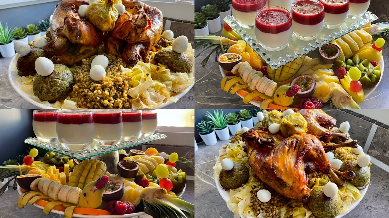 الرفيسة المغربية بالكاشير عراضة تقليدية بلمسة عصرية  مع ديسير فواكه مشكلة بطريقة  تقديم راقية