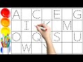 A to Z, Kids rhymes, ABCD, collection for writing along dotted lines for toddler, Alphabet, ABC song