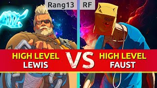 GGST ▰ Rang13 (Goldlewis) vs RF (Faust). High Level Gameplay