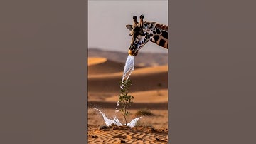A giraffe saved an Apple plant from drying out by watering it 😭 #ai #tree #save #water #shorts