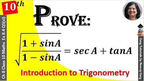 √1+SinA/1-SinA=SecA+TanA  | Class 10th Ex 8.4 Q5 (vi)
