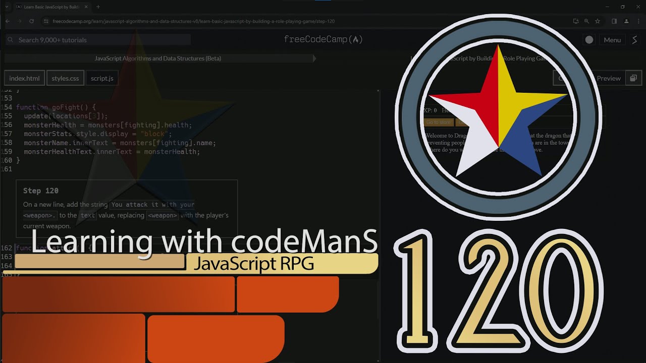 (ARCHIVED) Learn JavaScript by Building a Role Playing Game: Step 120 | freeCodeCamp
