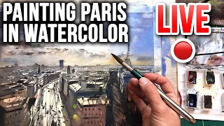 Paris Watercolor Painting - LIVE! ✍️🔴