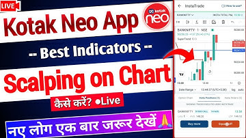 Kotak neo App Option Scalping on Chart in Mobile | Best Indicator for Option Scalping Live Demo..