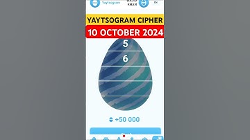 10th October Yaytsogram Cipher Code Today | Today Yaytsogram Daliy Cipher Code |