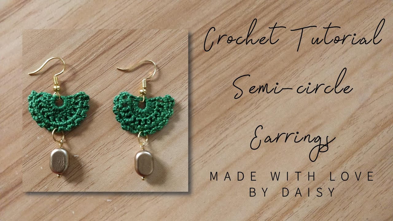 Урок по вязанию крючком сережек - Серьги-полукруги с подвеской