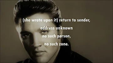 Return to Sender  ELVIS PRESLEY  (with lyrics)