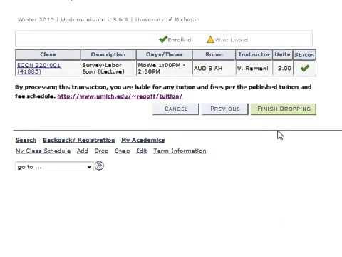 How to drop a course in Wolverine Access