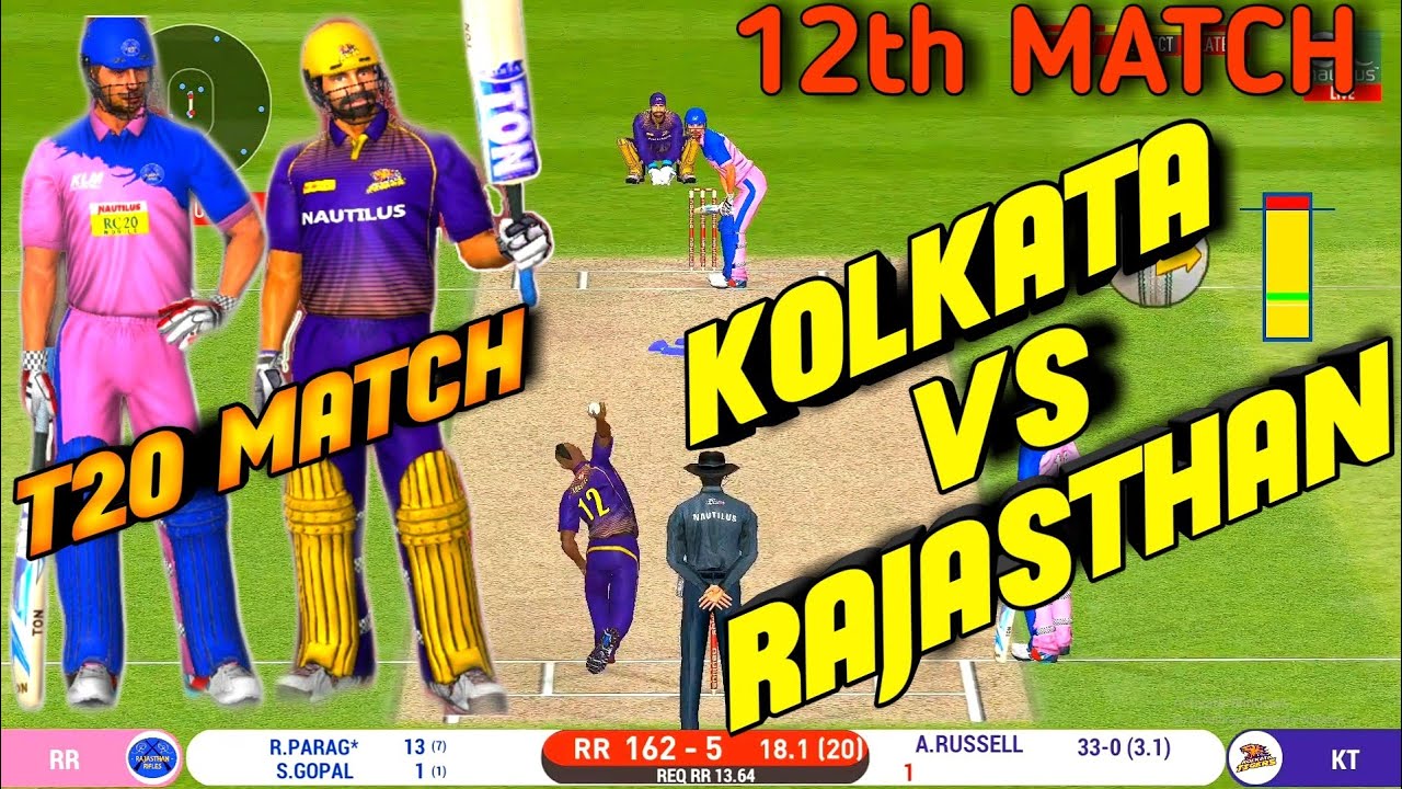 IPL 2020-KOLKATA KNIGHT RIDERS VS RAJASTHAN ROYALS 12TH MATCH IN Real Cricket™ 20 | KKR VS RR