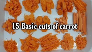 15 types of vegetable cuts | Basic vegetable cut | knife skill with carrot #chef_hemanta