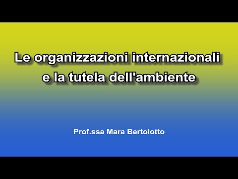 Video: La tutela dell'ambiente nel mondo moderno